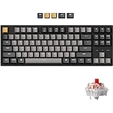 Keychron C1 Pro Custom Wired Mechanical Keyboard, TKL Layout RGB QMK/VIA Programmable Macro with Hot-swappable K Pro Red Swit