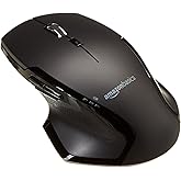 Amazon Basics Full Size Ergonomic Wireless Mouse with Fast Scrolling, Compatible with PC, Mac, Laptop - Black