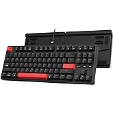Keychron C3 Pro QMK/VIA Custom Gaming Keyboard, Programmable 87 Keys Compact TKL Layout Gasket Mount, Red LED Backlight Wired