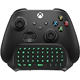 TiMOVO Green Backlight Keyboard for Xbox One, Xbox Series X/S,Wireless Chatpad Message KeyPad with Headset & Audio Jack,Mini 