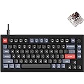 Keychron V1 75% Wired Mechanical Keyboard, QMK/VIA Programmable, Hot-swappable K Pro Brown Switches, Compatible with Mac Wind