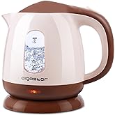 Aigostar Small Electric Kettle, 1L Portable Electric Tea Kettle 1100W with Automatic Shut-Off and Boil Dry Protection, Travel