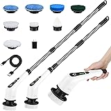 Leebein Electric Spin Scrubber, Cordless Cleaning Brush with 8 Replaceable Brush Heads, Tub and Floor Tile 360 Power Scrubber