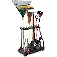 Rubbermaid Garage Tool Tower Rack, Easy to Assemble, Wheeled, Organizes up to 40 Long-Handled Tools/Rakes/ Brooms/Shovles in 