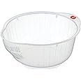 Inomata Plastic Japanese Rice Washing Bowl with Strainer, 2 quart