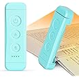 Glocusent USB Rechargeable Book Light for Reading in Bed, Portable Clip-on LED Reading Light, 3 Amber Colors & 5 Brightness D