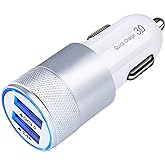 Fast Car Charger, Quick Charging 5.4A/30W Phone USB Car Charger Adapter Rapid Plug 2 Port Cigarette Lighter Charger Flush Com