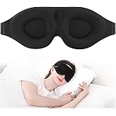 MZOO Sleep Mask for Side Sleeper Women Men, Updated Design 100% Light Blocking Eye Mask, 3D Contoured Blindfold for Sleeping,