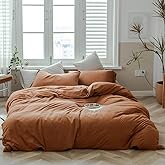 MKXI Pumpkin Duvet Cover Burnt Orange Fall Beddings King Comforter Cover Set Terracotta Bed Cover Breathable Jersey Cotton Be