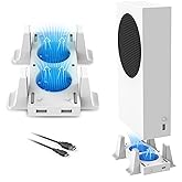 NexiGo Vertical Stand with Cooling Fans for Xbox Series S Console, 3 Levels Adjustable Fans Rotate Speed with Type-C Power In