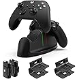 Controller Charger for Xbox One/Series X|S Controller, Dual Charging Station Dock with 2x1400mAH(3360mWH) Rechargeable Batter