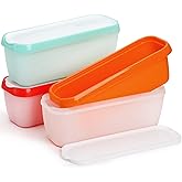 Peohud 3 Pack Ice Cream Containers, 1.5 Quarts Homemade Ice Cream Tubs with Lids, Freezer Storage Container for Sorbet, Froze