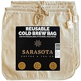 SARASOTA COFFEE Cold Brew Filter Bag, Reusable Cold Brew Filter for Mason Jar 64oz, Cold Brew Filter Bags Reusable, Cold Brew