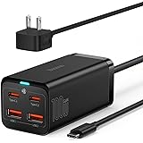 USB C Charger, Baseus 100W PD GaN3 Fast Wall Charger Block, 4-Ports [2USB-C + 2USB] Charging Station with 5ft AC Cable for St