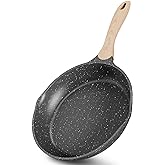 JEETEE 9.5 Inch Nonstick Frying Pan, Stone Coating Cookware, Nonstick Omelette Pan with Heat-Resistant Handle, Induction Skil