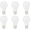 Amazon Basics 60W Equivalent, Soft White, Dimmable, 10,000 Hour Lifetime, A19 LED Light Bulb , 6-Pack