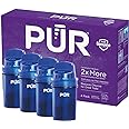 PUR Water Pitcher & Dispenser Replacement Filter 4-Pack, Genuine PUR Filter, 2-in-1 Powerful Filtration and Faster Filtration