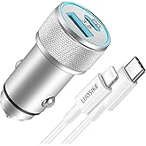 LUOSIKE 20W USB C Fast Car Charger for iPhone 14/13/12/Pro Max/Min /11/SE/XS/XR/X/8, iPad, AirPods (Dual Port Power Delivery 