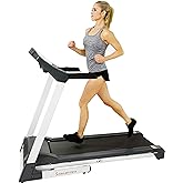 Sunny Health & Fitness Premium Treadmill with Auto Incline, Dedicated Speed Buttons, Double Deck Technology, Digital Performa