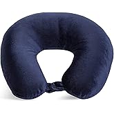 Wolf Essentials Adult Cozy Soft Microfiber Neck Pillow, Compact, Perfect for Plane or Car Travel, Navy