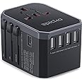 EPICKA Universal Travel Adapter One International Wall Charger AC Plug Adaptor with 5.6A Smart Power and 3.0A USB Type-C for 