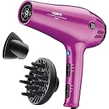 Conair Hair Dryer with Retractable Cord, 1875W Cord-Keeper Blow Dryer,Pink