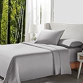 California Design Den Rayon from Bamboo Sheets, Queen Size Bed Luxury Silk Sheets, 4 Piece Sheet Set, Cooling Sheets, Silver 