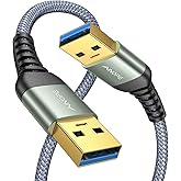 AINOPE USB 3.0 A to A Male Cable, [6.6FT] [Never Rupture] USB Male to Male Cable Double End USB Cord Compatible with Hard Dri