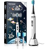 ORAL MASTER Kids Electric Toothbrush with Sonic Motor, 5 Cleaning Modes, Smart Timer, Rechargeable Wireless Charging, Soft Br