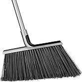 Outdoor/Indoor Broom for Floor Cleaning with 58 inch Long Handle, Angle Brooms Heavy Duty for Home Garage Kitchen Office Cour