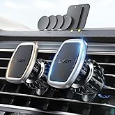 LISEN 2 Pack Magnetic Phone Holder for Car Vent, [6 Strong Magnets] Magnetic Car Mount, Hands Free Air Vent Cell Phone Holder