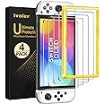 ivoler 4-Pack Tempered Glass Screen Protector Designed for Nintendo Switch OLED Model 2021&2023 with [Alignment Frame] Transp