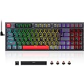 Redragon Mechanical Gaming Keyboard, Wired Mechanical Keyboard with 94 Keys, Programmable Macro Editing, Numeric Pad, Red Swi