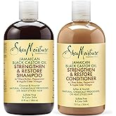 Shea Moisture Strengthen, Grow & Restore Shampoo and Conditioner Set, Jamaican Black Castor Oil Combination Pack, 13 oz Shamp