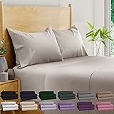 BAMPURE Viscose Derived from Bamboo Sheets Queen Size - 4PC Set - Super Soft Cooling Sheets - Up to 16’’ Deep Pocket - Luxury