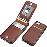 KIHUWEY iPhone 7 iPhone 8 iPhone SE 2020 Case Wallet with Credit Card Holder, Premium Leather Magnetic Clasp Kickstand Heavy 