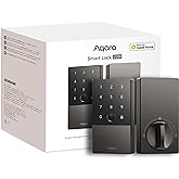 Aqara Smart Lock U100, Fingerprint Keyless Entry Door Lock with Apple Home Key, Touchscreen Keypad, Bluetooth Electronic Dead