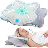 DONAMA Cervical Pillow for Neck and Shoulder,Contour Memory Foam Pillow,Ergonomic Neck Support Pillow for Side Back Stomach S