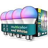 TREATLIFE Smart Light Bulbs 4 Pack, UL Certified 2.4GHz Color Changing Light Bulb, Works with Alexa Google Home, A19 E26 Dimm