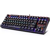 Redragon K552 Mechanical Gaming Keyboard 87 Key Rainbow LED Backlit Wired with Anti-Dust Proof Switches for Windows PC (Black