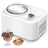 COWSAR 1 Quart Ice Cream Maker Machine with Built-in Compressor, Fully Automatic, No Pre-freezing, 1 Hour Keep-cooling, Easy 