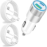 【MFi Certified】iPhone 15 Fast Car Charger, Rombica 66W Dual PD&QC3.0 USB-C Power Cigarette Lighter USB Car Charger + 2Pack Ty