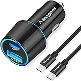 Meagoes USB C Car Charger, 48W 2-Port Fast Charging Adapter with PD&QC3.0 Compatible for iPhone 15 Pro Max/Samsung Galaxy S24