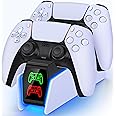 PS5 Controller Charger Station for Playstation 5 Dualsense Controllers with LED Light Dual Stand Charger Dock, PS5 Controller