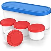 BALCI - Ice Cream Container - 2 Quart & 8oz set - Perfect Reusable Freezer Storage for Homemade Ice Cream Tubs for Sorbet, Fr