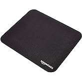 Amazon Basics Square Mouse Pad, Cloth with Rubberized Base, Standard, Black