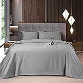 Shilucheng 4-Piece Queen Size Sheets Set，Rayon Derived from Bamboo_，Cooling & Breathable Bed Sheets, Silky Bedding Sheets & P