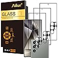 Ailun Glass Screen Protector for Galaxy S24 Ultra [6.8 Inch] 3Pack + 3Pack Camera Lens Tempered Glass Fingerprint Unlock 0.25