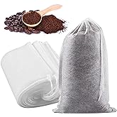 Yzurbu 200pcs Cold Brew Coffee Filter Bags, 4‘’ x 6'' No Mess Disposable Filter Bag with Drawstring for Coffee Grounds & Ice 