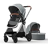 Mompush Ultimate2 Baby Stroller for Toddler with Removable Bassinet, Reversible Stroller Seat - Full-Size for Comfortable Out